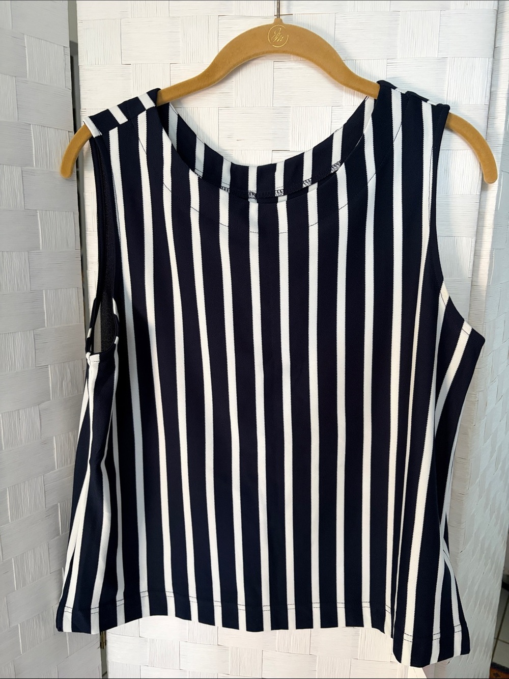 Women’s Navy and White Stripe Tank Top